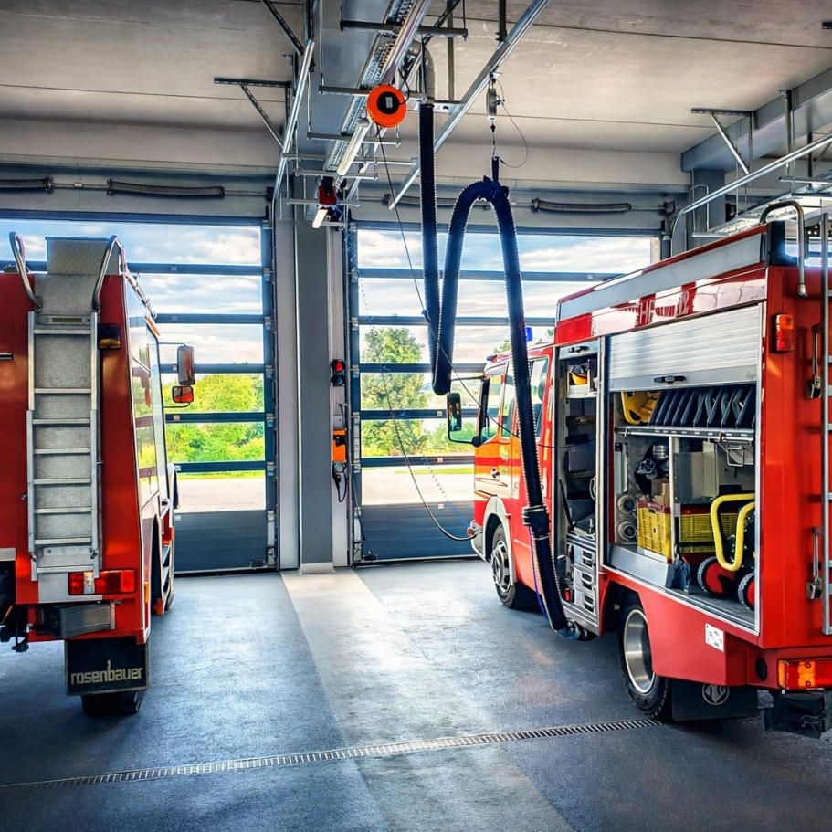 Brandschutz im Feuerwehrhaus- Fahrzeughalle